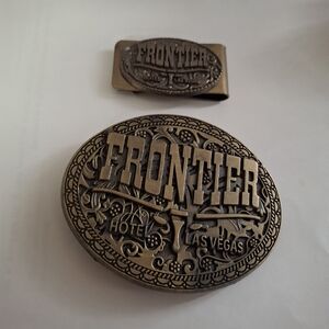 OLD FRONTIER HOTEL LAS VEGAS BELT BUCKLE & MONEY CLIP